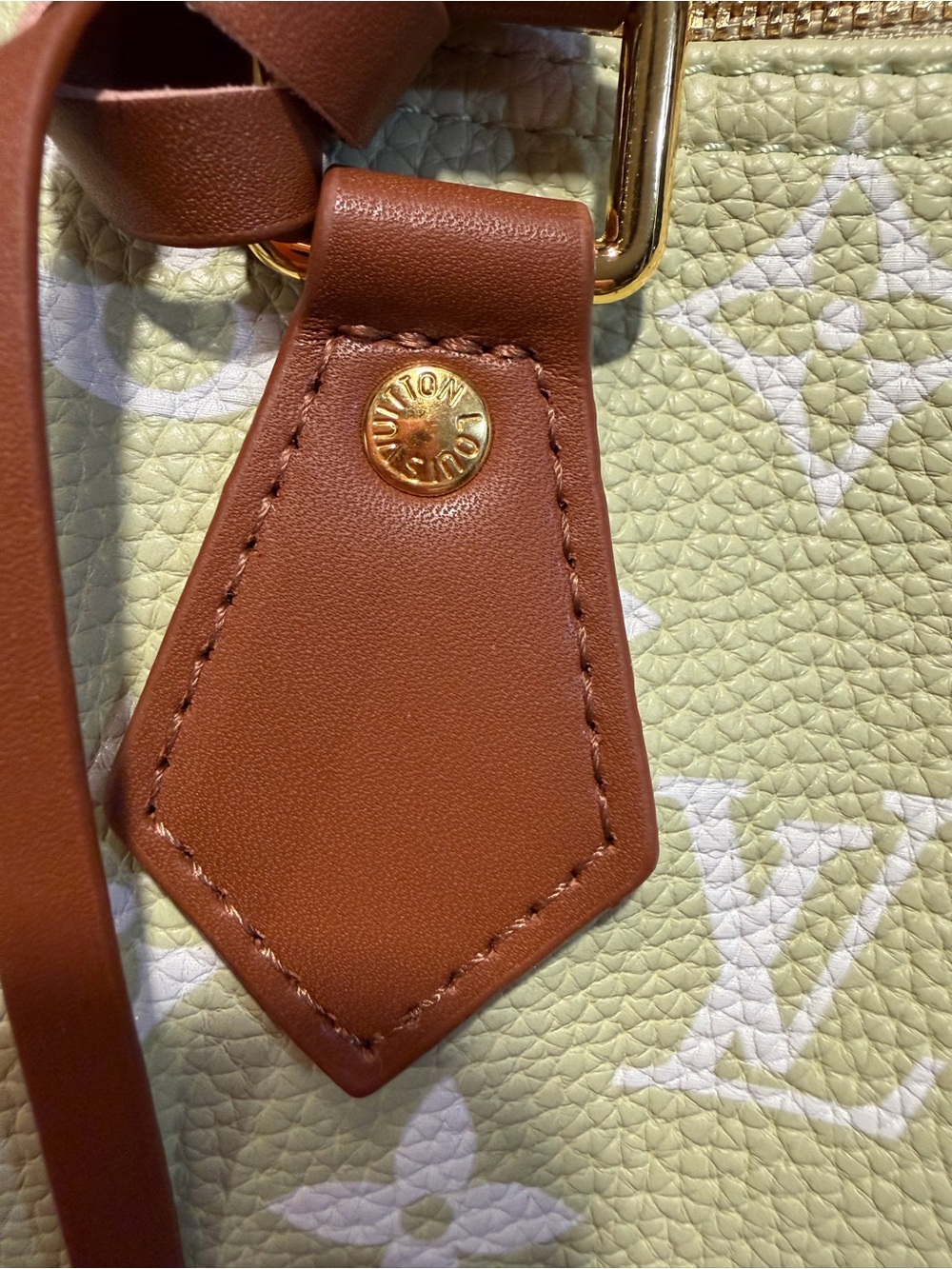 Pale Green & White Monogram 25 Satchel - Picture 4 of 12